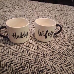 Threshold White 'Hubby' and 'Wifey' Mugs Set